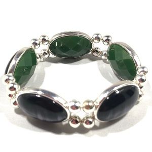 BRACELET - Purple Beads on one side Green Beads on the other!